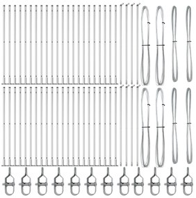 vidaXL Στυλοί φράχτη με βασεις 52 τεμ Ø32mm 88,5cm Γαλβανισμένο ατσάλι
