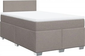 vidaXL Κρεβάτι Boxspring με Στρώμα Taupe 120x190 εκ. Υφασμάτινο