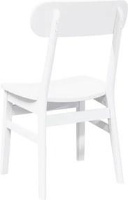 vidaXL Καρέκλες τραπεζαρίας 2 τεμάχια Λευκό μασίφ ξύλο καουτσούκ
