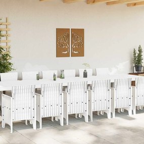 vidaXL Σέτ φαγητού για κήπο 15 pcs Λευκό Rattan Polt