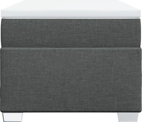vidaXL Κρεβάτι Boxspring με Στρώμα Σκούρο Γκρι 90x190 εκ. Υφασμάτινο