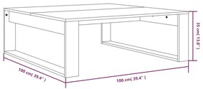 vidaXL Τραπεζάκι Σαλονιού Καφέ Δρυς 100x100x35 εκ. Επεξεργασμένο Ξύλο