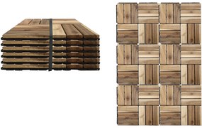 Πλακάκια Δαπέδου Καφέ Ξύλο/Πλαστικό 30x30x1.9cm 6Τμχ-06512915
