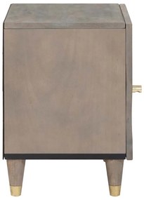 vidaXL Κομοδίνο 2 pcs Γκρι 40 x 33 x 46 εκ. Μασίφ ξύλο μάνγκο