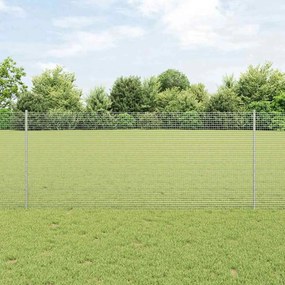 vidaXL Συρματόπλεγμα με Στυλίς 10 x 1 m Γαλβανισμένος Χάλυβας Ασημί