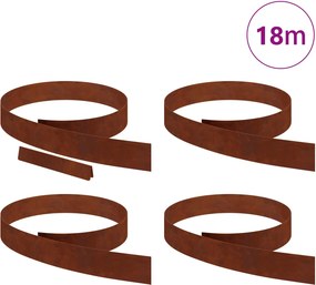 vidaXL Περίγραμμα γκαζόν 4 pcs 450 x 0,05 x 10 εκ Σκ rusty