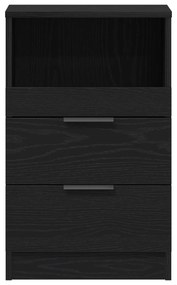 vidaXL κομοδίνο  Μαύρο Δρυς 40x35x65 εκ Made of Engineered Wood