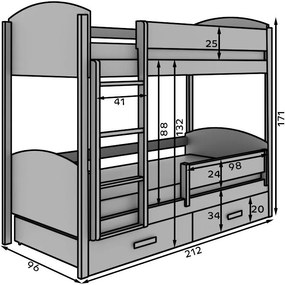 Κουκέτα Jacky M-Leuko-200 x 90