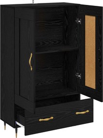 vidaXL Highboard Μαύρη Οξυά 69,5 x 31 x 115 εκ. Επεξεργασμένο Ξύλο