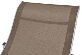 Ξαπλώστρες Πτυσσόμενες 2 τεμ. Χρώμα Taupe από Textilene - Μπεζ-Γκρι