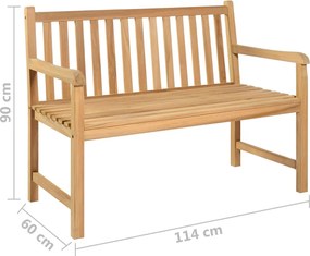 vidaXL Παγκάκι Κήπου 114 εκ. από Μασίφ Ξύλο Teak
