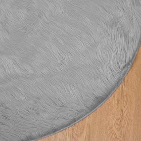 vidaXL Χαλί από τεχνητό πρόβειο δέρμα TAFALLA Γκρι Ø 120 cm