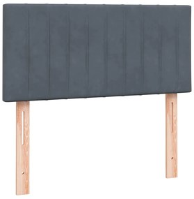 BOX SPRING ΚΡΕΒΑΤΙ ΜΕ ΣΤΡΩΜΑ ΣΚΟΥΡΟ ΓΚΡΙ 100X220 ΕΚ. ΒΕΛΟΥΔΙΝΟ 3317728