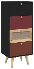 Ντουλάπι με Συρτάρια 40 x 30 x 95 εκ. από Επεξεργασμένο Ξύλο - Μαύρο