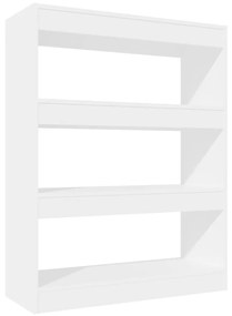 Βιβλιοθήκη/Διαχωρ. Χώρου Γυαλ. Λευκό 80x30x103 εκ Επεξεργ. Ξύλο - Λευκό