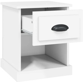 vidaXL Κομοδίνα 2 τεμ. Λευκά 39 x 39 x 47,5 εκ. από Επεξεργασμένο Ξύλο