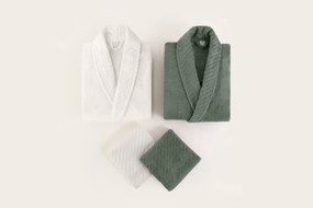 Family Bathrobe Set (4 Pieces) 1060A-047-1 Green
White