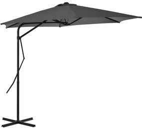 vidaXL Ομπρέλα Κήπου Ανθρακί 300 εκ. με Ατσάλινο Ιστό
