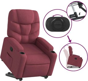 vidaXL Πολυθρόνα Ανακλινόμενη με Ανύψωση Μπορντό Υφασμάτινη