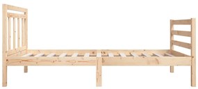 vidaXL Πλαίσιο Κρεβατιού 75 x 190 εκ. από Μασίφ Ξύλο Small Single