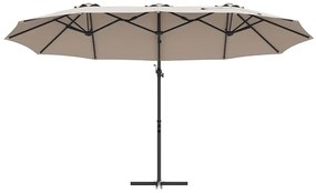 vidaXL Ομπρέλα κήπου τύπου καντίλας Taupe 372 x 198 x 243 εκ