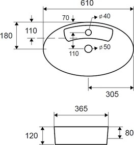 Karag LT 3203 61x37 - Επιτραπέζιος νιπτήρας