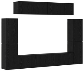 vidaXL Σετ επίπλου τηλεόρασης 8 pcs Μαύρη Δρυς 80 x 30 x 30.5 εκ