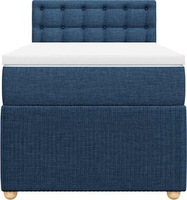 vidaXL Κρεβάτι Boxspring με Στρώμα Μπλε 90x190 εκ.Υφασμάτινο