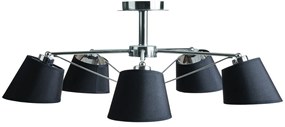 Πλαφονιέρα Φωτιστικό Οροφής 5xΕ27 Arkolight-1654-3/5-Μαύρο-Ασημί 1654-3/5