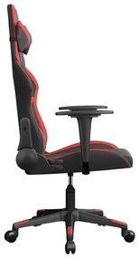 Καρέκλα Gaming Μασάζ Μαύρο/Κόκκινο από Συνθετικό Δέρμα - Μαύρο