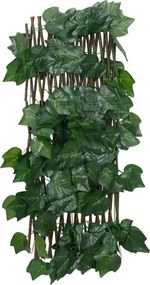 vidaXL Καφασωτό Επεκτ. Πράσινο 190x60 εκ. Τεχνητά Αμπελόφυλλα