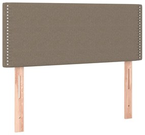 vidaXL Κρεβάτι Boxspring με Στρώμα &amp; LED Taupe 90x190 εκ. Υφασμάτινο