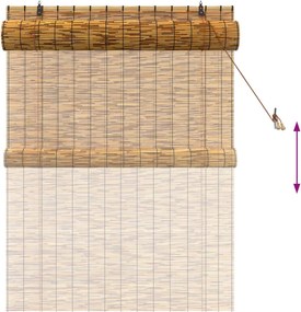 vidaXL Ρόλερ (στόρι) Καφέ 120 x 160 cm Καλάμι