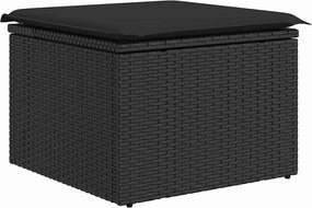 vidaXL Σετ Καναπέ Κήπου με μαξιλάρι 8 pcs Μαύρο Πολυρατάν