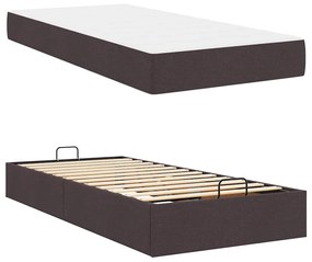 vidaXL Σκελετός κρεβατιού με στρώμα με στρώμα 2 pcs Ώχρα ύφασμα