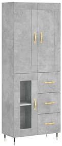 vidaXL Ντουλάπι Γκρι Σκυροδέματος 69,5x34x180 εκ. Επεξεργασμένο Ξύλο