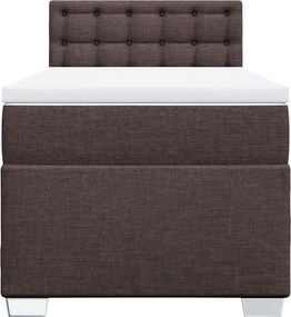 vidaXL Κρεβάτι Boxspring με Στρώμα Σκούρο Καφέ 80x200 εκ. Υφασμάτινο