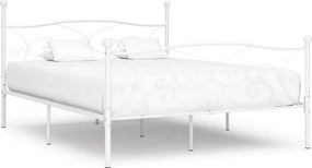 vidaXL Πλαίσιο Κρεβατιού με Τελάρο Λευκό 200 x 200 εκ. Μεταλλικό