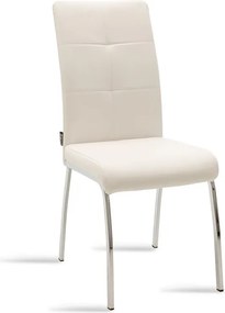 Καρέκλα Ariadne pakoworld PU λευκό-πόδι χρωμίου
