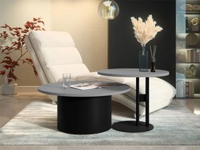 Τραπεζάκια Σαλονιού Monar-Γκρι - Μαύρο