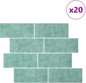 vidaXL Πλακάκι Subway 20 pcs Γκρι Πράσινο 29 x 21 εκ