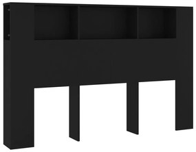 vidaXL Κεφαλάρι Με Αποθηκευτικό Χώρο Μαύρο 160 x 18,5 x 104,5 εκ.