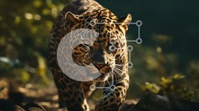 Intra Συλλεκτικό Ξύλινο Παζλ Plywood  4mm - Ισχυρό Jaguar σε φυσικό βιότοπο Σε Ξύλινο Κουτί - Διαστάσεις: 10x10 cm – 25 κομμάτια