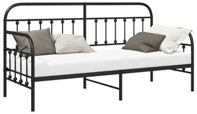 vidaXL Μαύρο Πλαίσιο Κρεβατιού 80x200 cm Χάλυβα