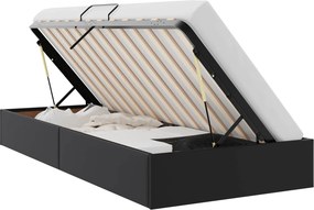 vidaXL Κρεβάτι Οθωμανικού Τύπου Μαύρο 100 x 200 cm Τεχνητό Δέρμα