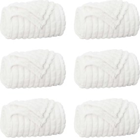 vidaXL Ριχτάρια 6 pcs Λευκό 200 x 150 cm Μαλλί