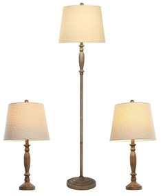 Φωτιστικό Δαπέδου Home ESPRIT Καφέ Κρεμ 50 W 220 V 38 x 38 x 150 cm (3 Τεμάχια)