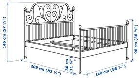 LEIRVIK σκελετός κρεβατιού, 140X200 cm 694.949.47