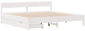 vidaXL Σκελετός Κρεβ. Χωρίς Στρώμα Λευκό 180x200 εκ Μασίφ Πεύκο