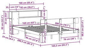 ΚΡΕΒΑΤΙ ΒΙΒΛΙΟΘΗΚΗ ΧΩΡΙΣ ΣΤΡΩΜΑ 160X200 ΕΚ ΜΑΣΙΦ ΞΥΛΟ ΠΕΥΚΟΥ 3321779